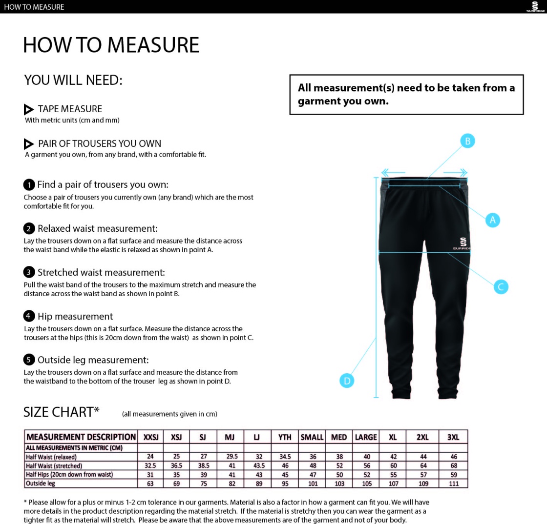 Tor FC - Dual Skinny Pant - Size Guide